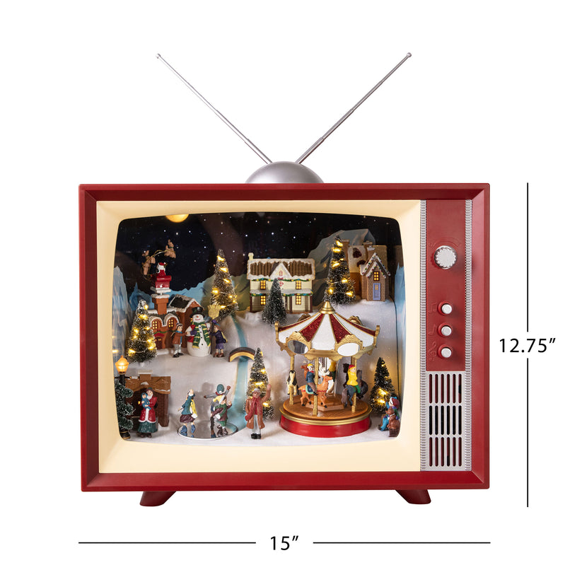 15" Animated & Musical Vintage Television Mr.Christmas