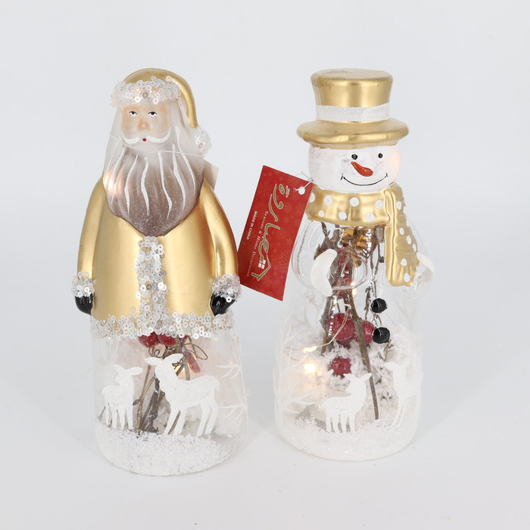 Mercury Glass Santa/Snowman