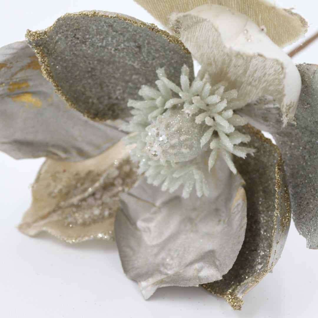 Silver/Champagne Magnolia Flower