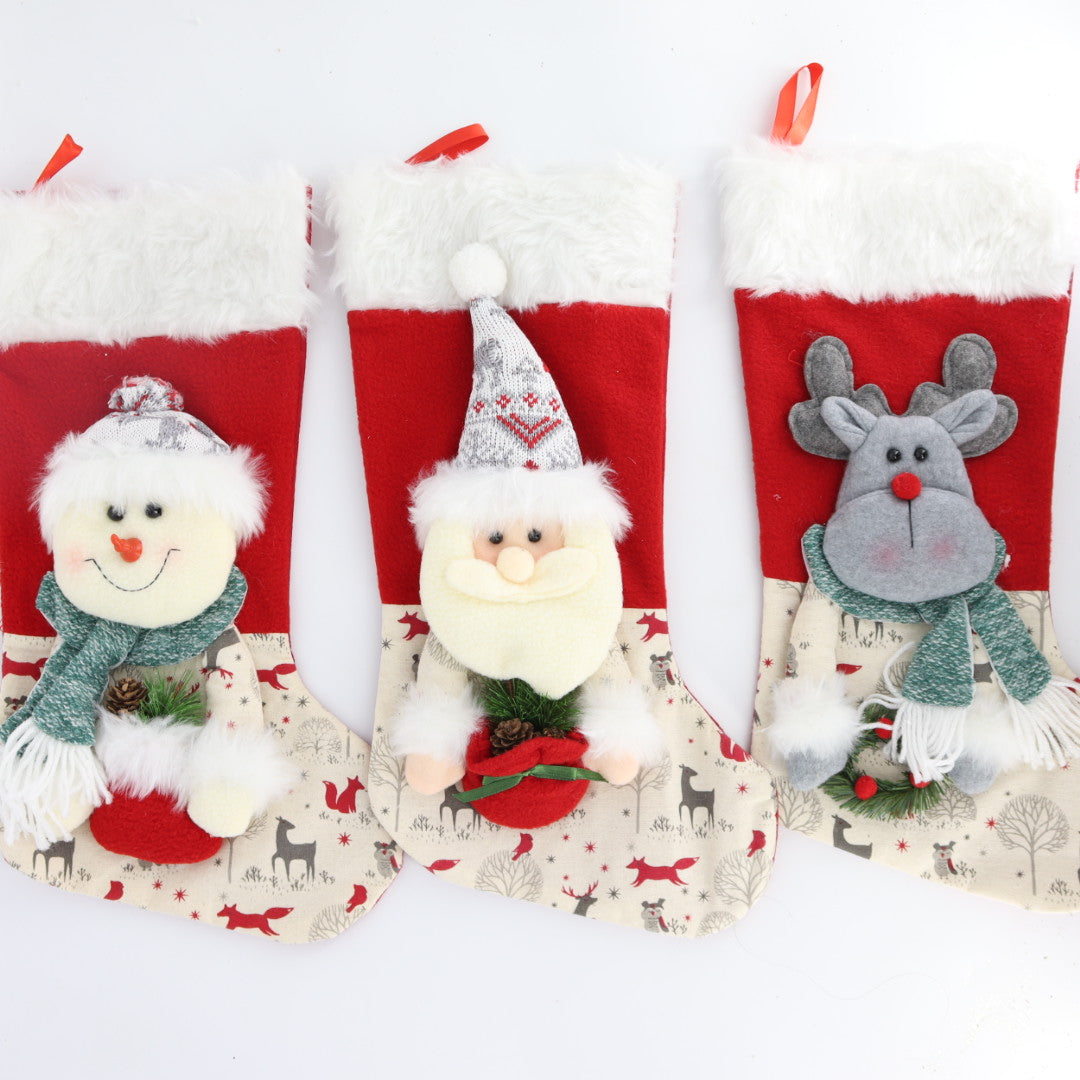 Red/Beige Stocking Christmas