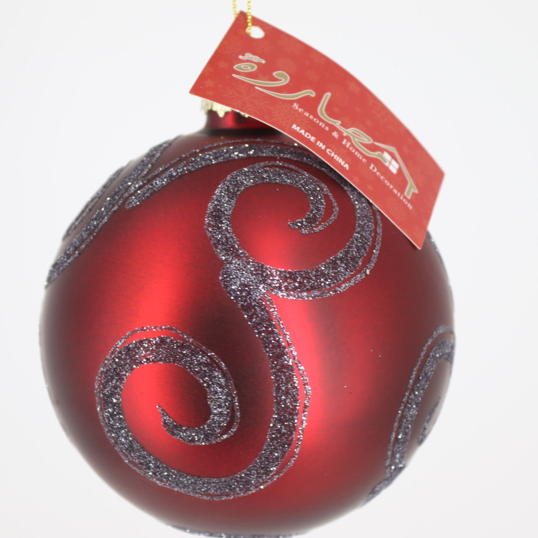 Red/Grey Glass Ball