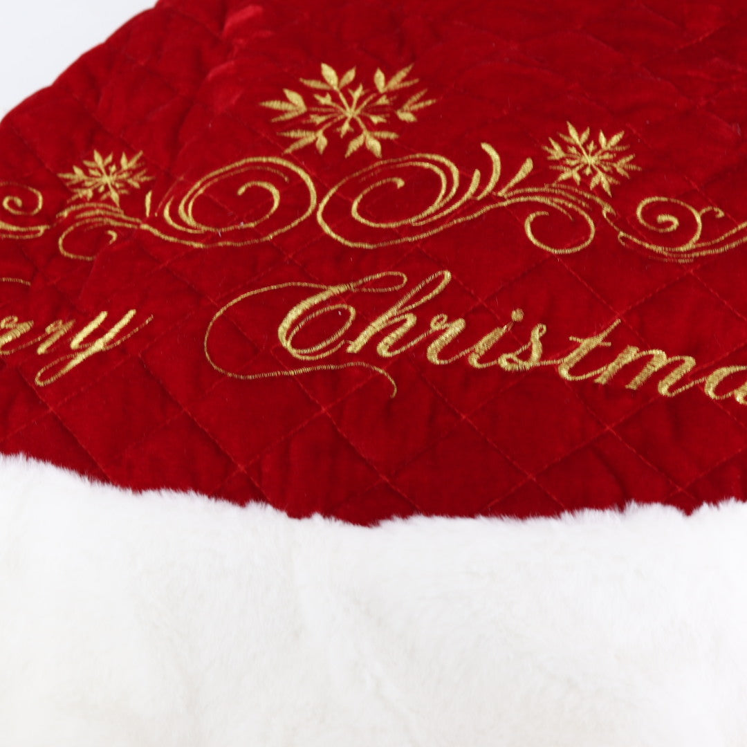 Red Tree Skirt With Fur