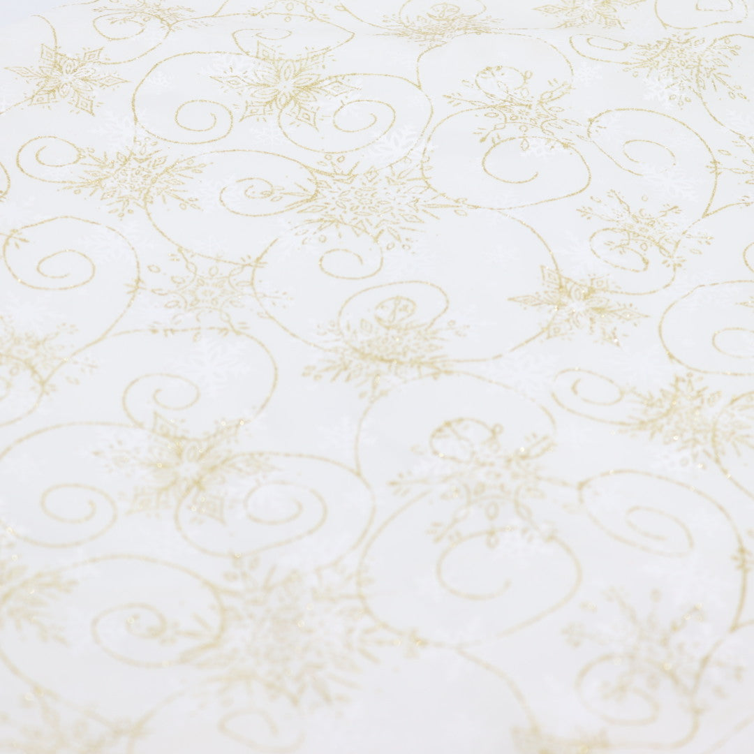 White With Gold Snowflakes Tree Skirt