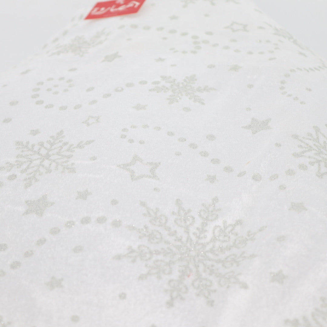 White With White Snowflakes Tree Skirt