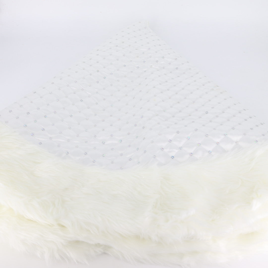White With Stones With Fur Tree Skirt