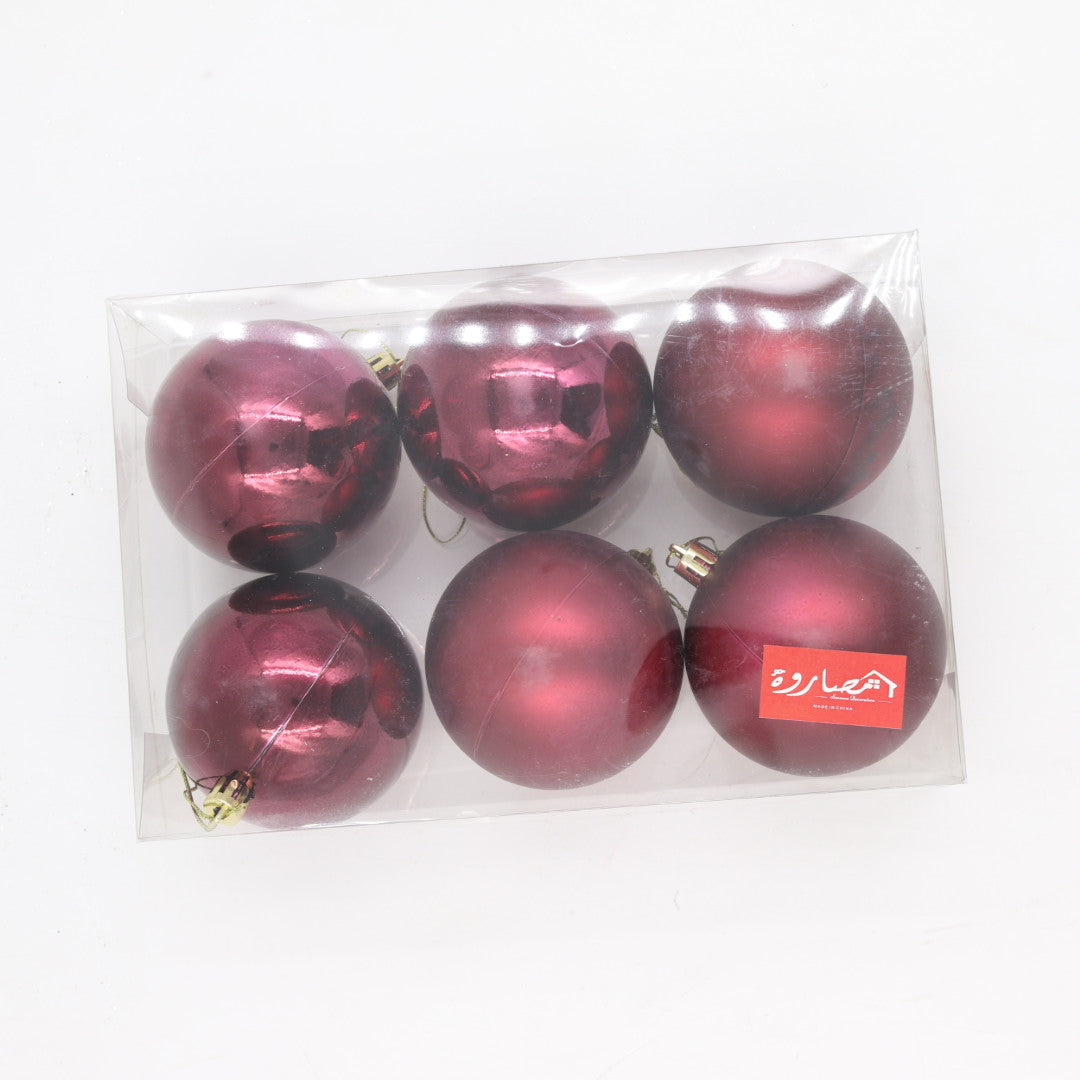 8cm Burgundy Balls Set