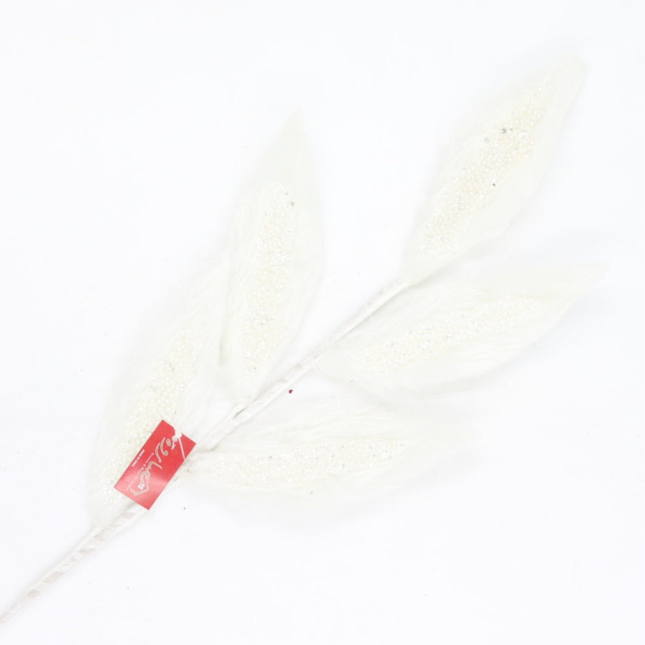 White Fur Leafs Spray