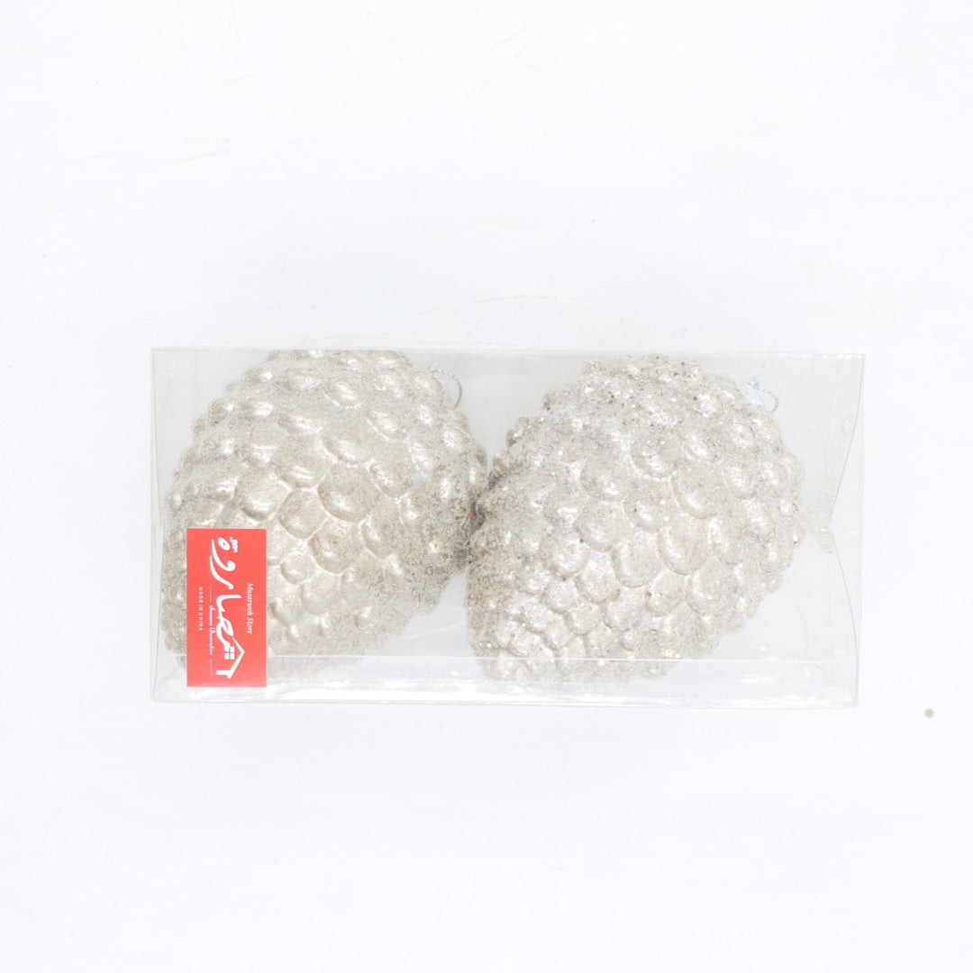 Champagne Pine Plastic Balls Box