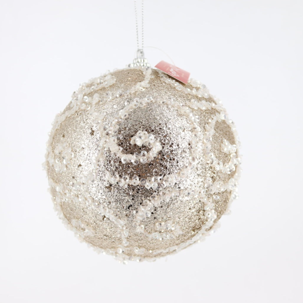 10CM Champagne With Beads Ball