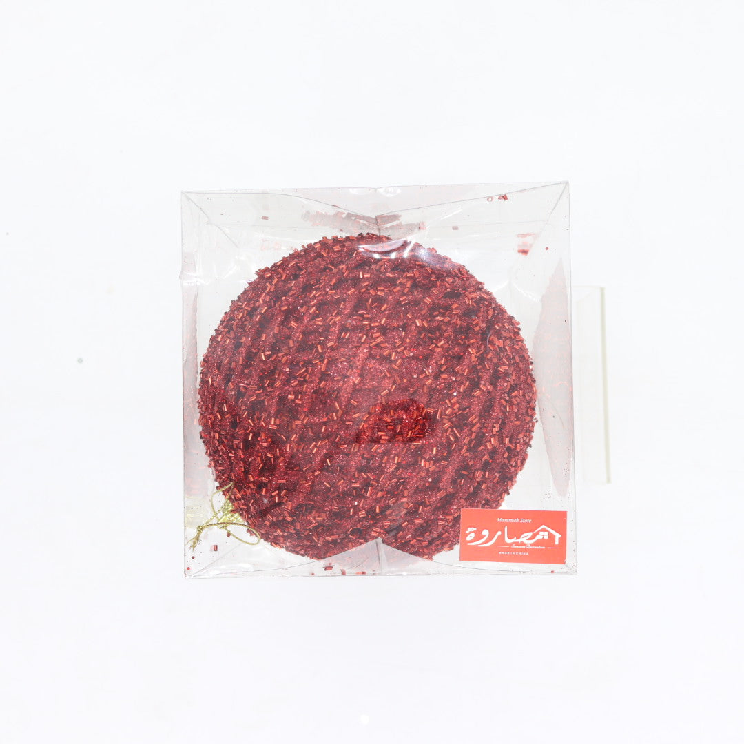 15CM Red Glitter Christmas Ball