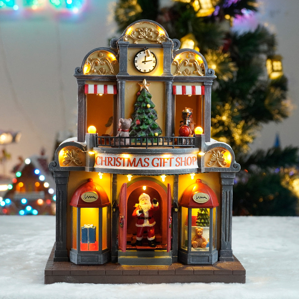 Christmas Village Gift Shop Santa Claus