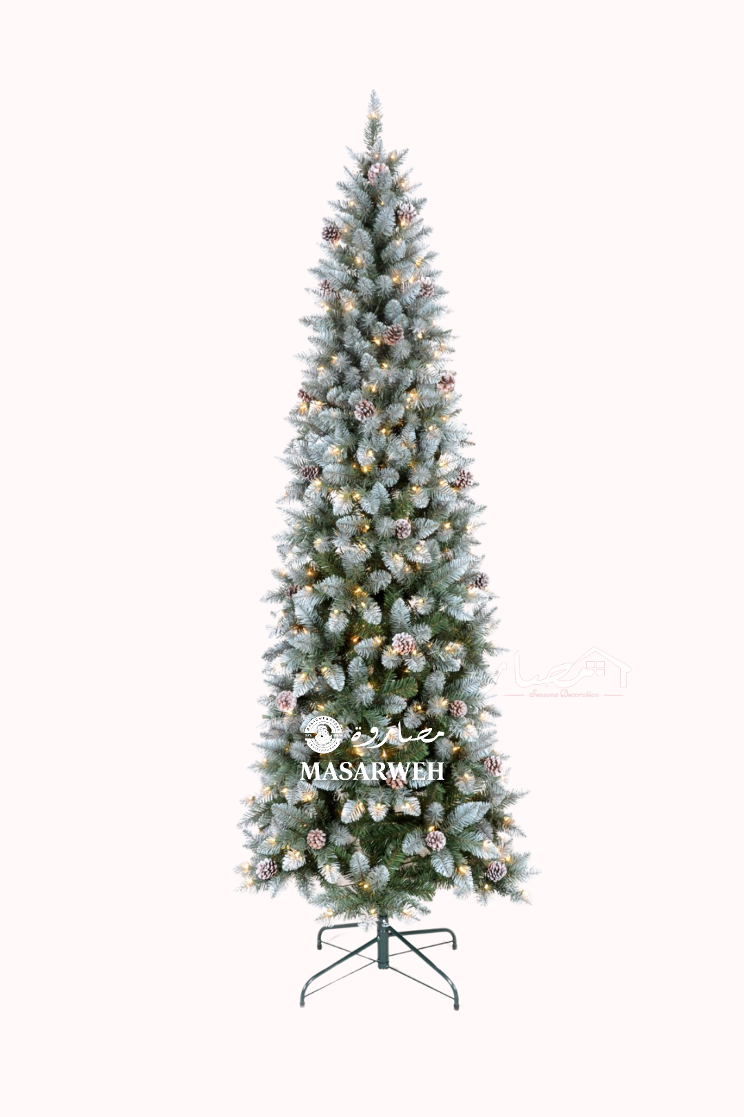 7ft (210cm) Frosted Slim Christmas Tree