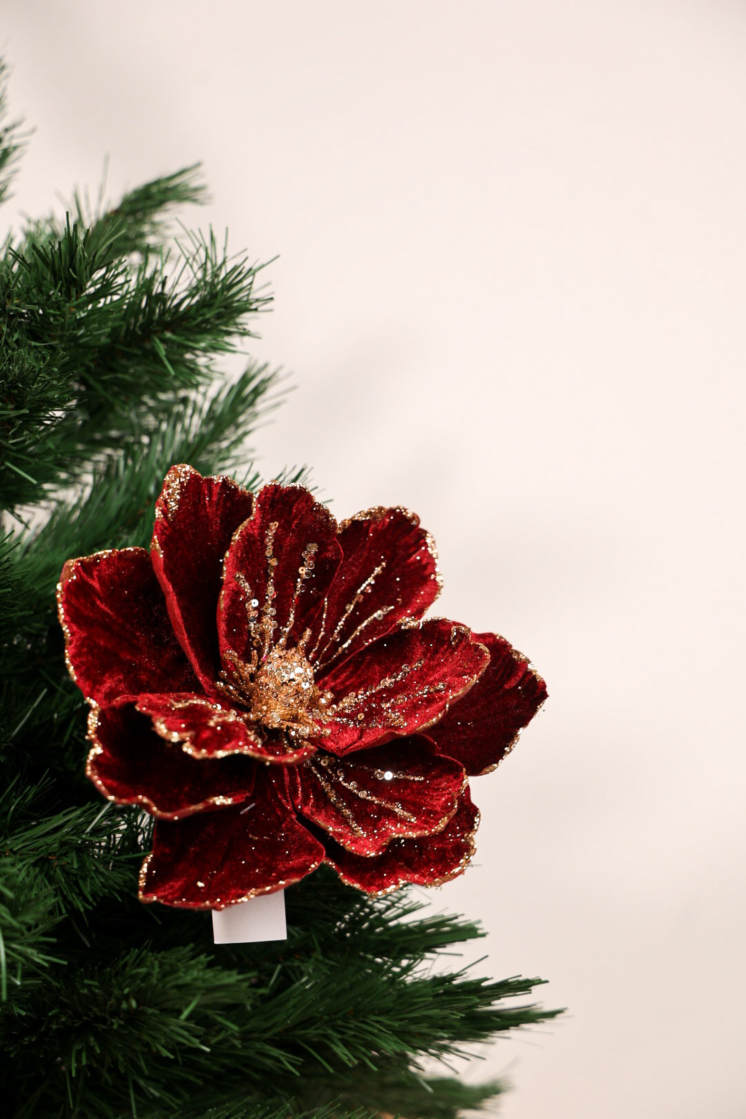 Burgundy Magnolia Christmas Tree Flower