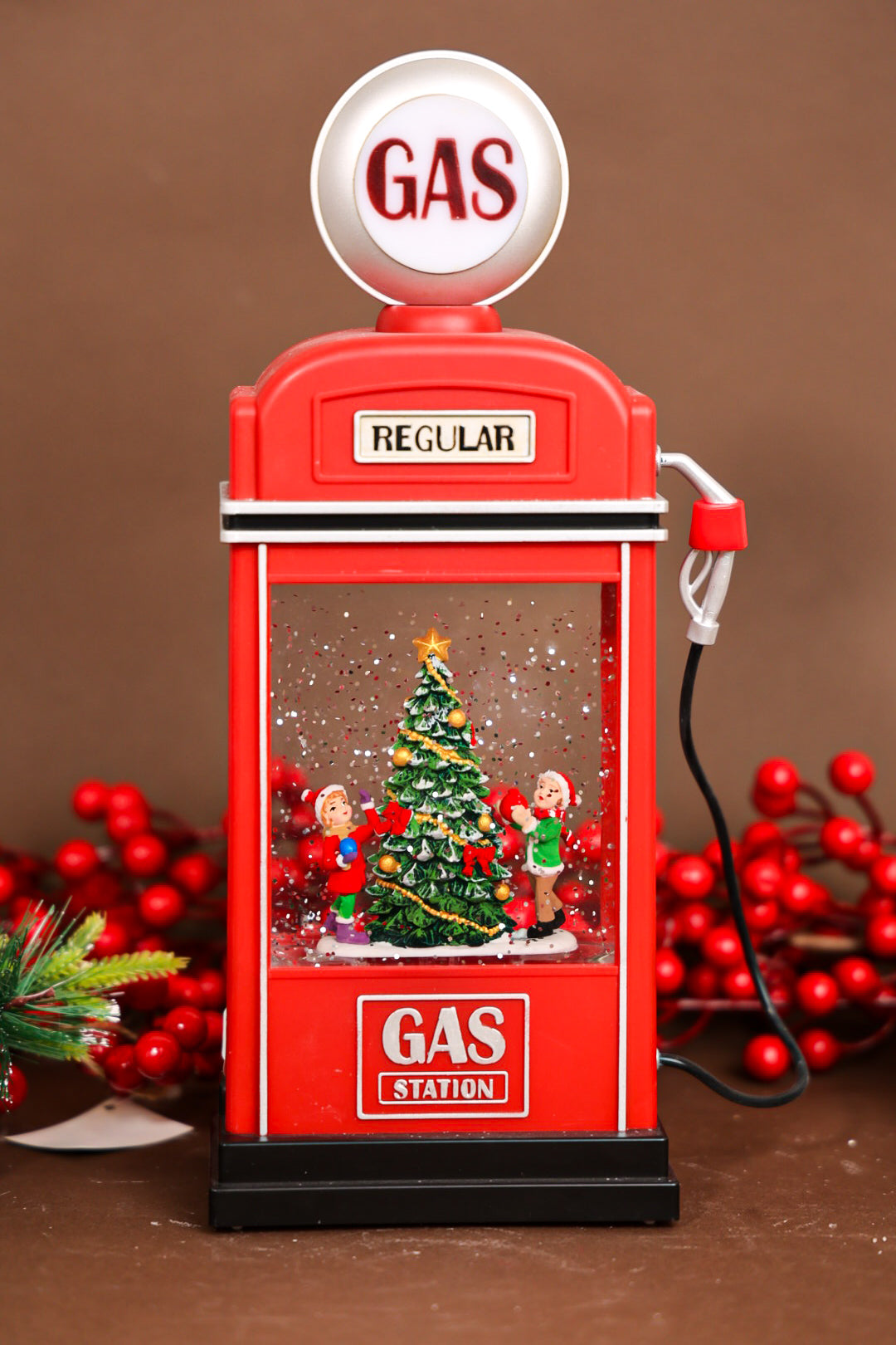 Christmas Gas Station Musical Water Lantern
