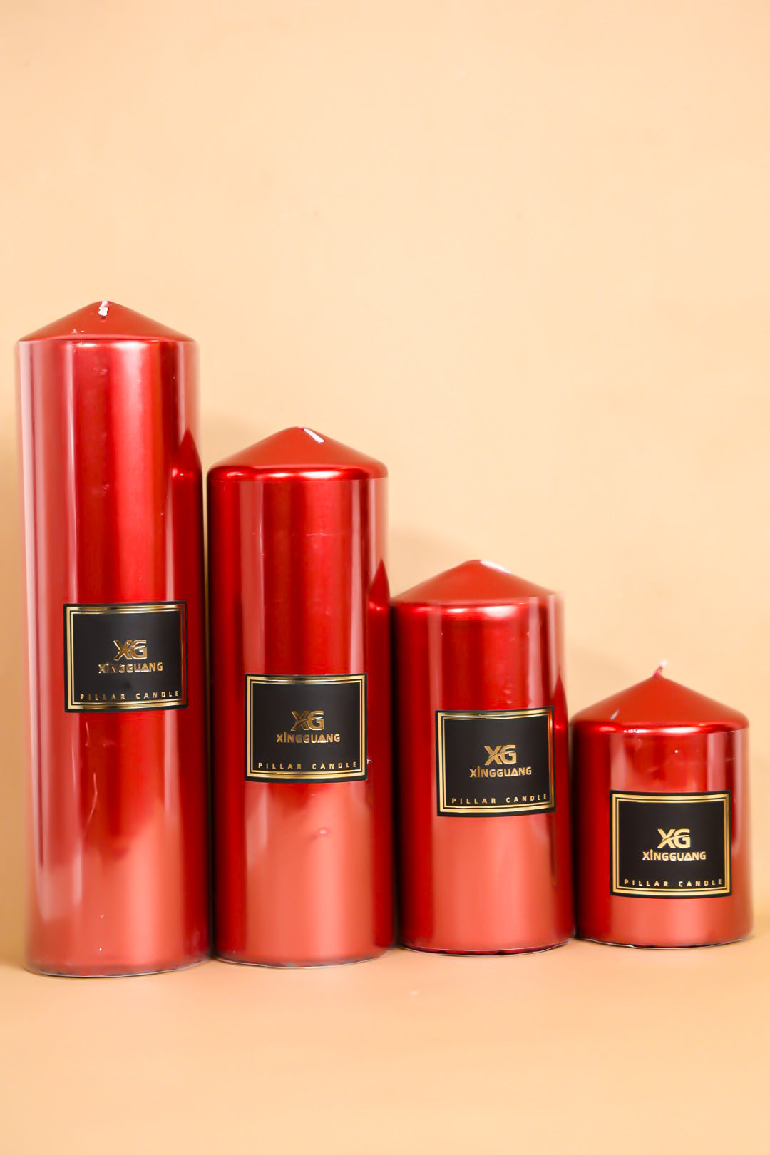Burgundy Pillar Candles