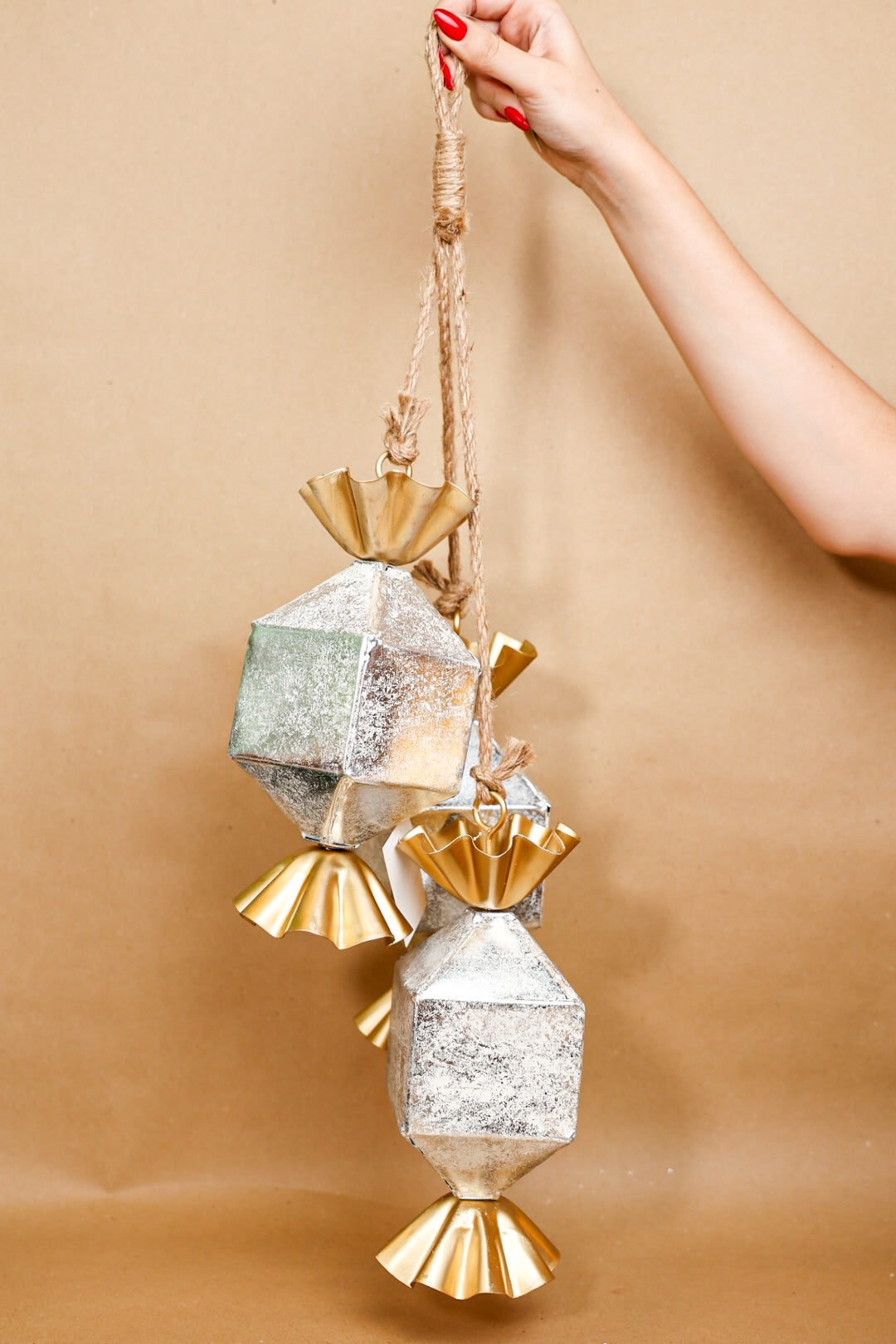 Hanging Christmas gold/Silver  Metal Candied