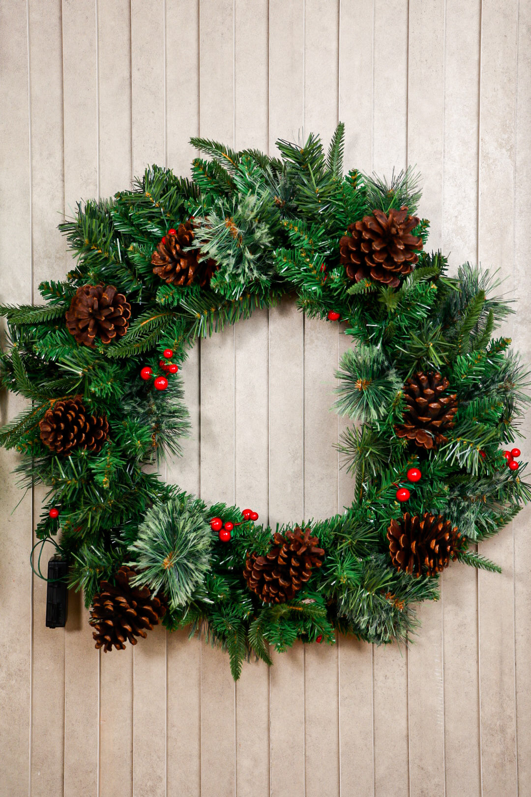 Pre-Lit Green Pine Decorated Wreath