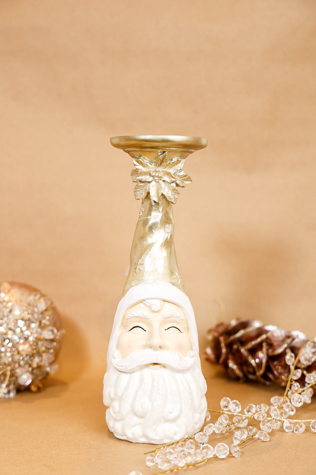 Santa Candle Holder Christmas Polyresin Gift