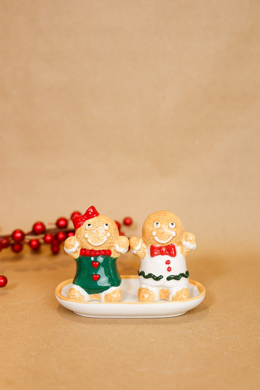 Mini Gingerbread Christmas Salt and Pepper Shakers