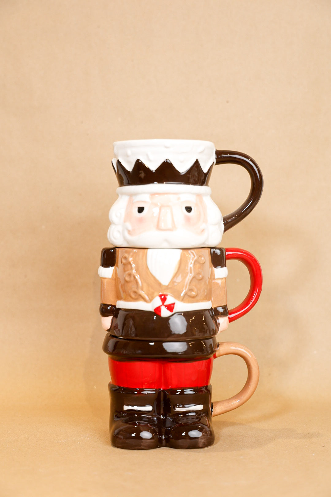 Set of Three Stacking Nutcracker Mugs