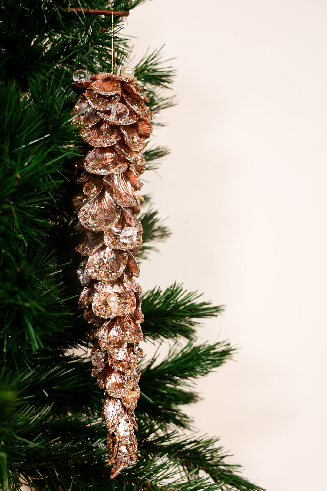 Jewelled / Crystal Encrusted Christmas Pine Cone Ornament