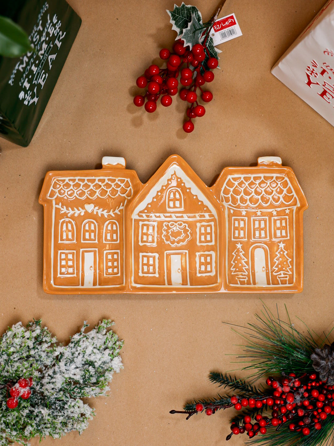 Christmas Ginger Houses Cermaic plate