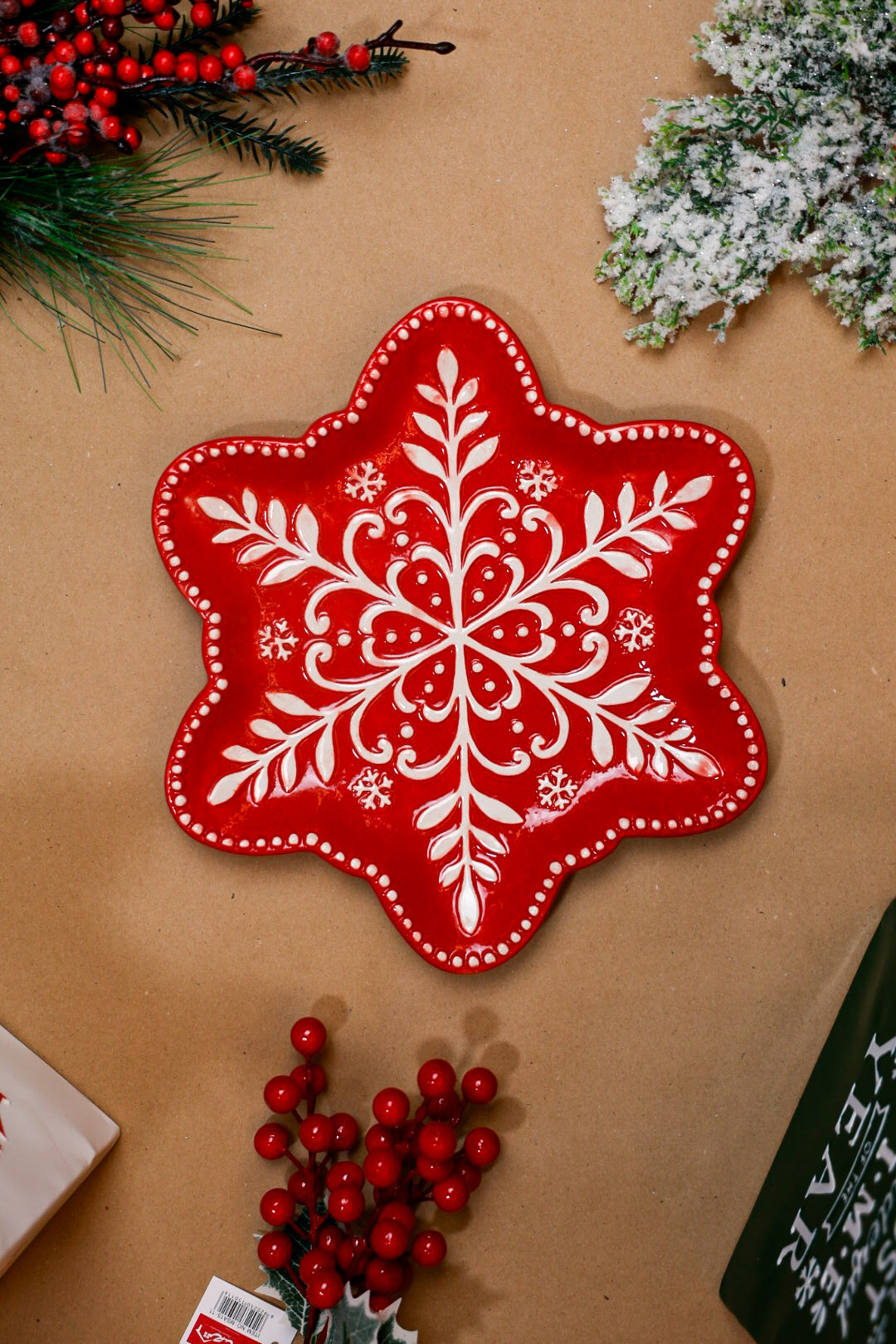 Christmas Ginger Snowflake Cermaic plate