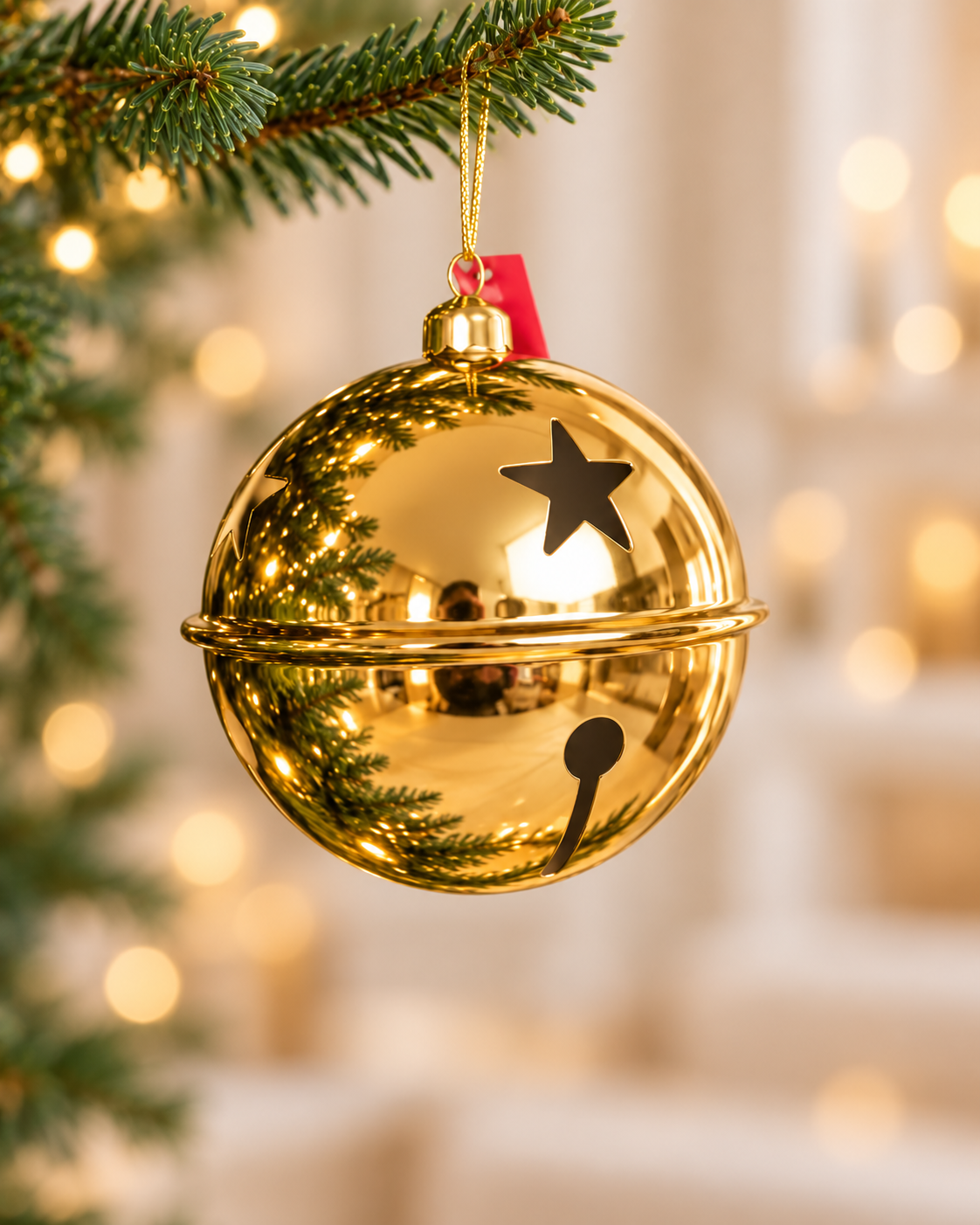 15CM Christmas Glossy Gold Bell