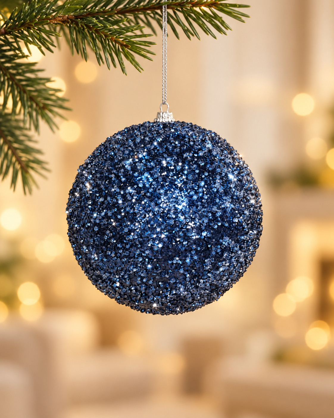 15cm Navy Blue Ball Christmas