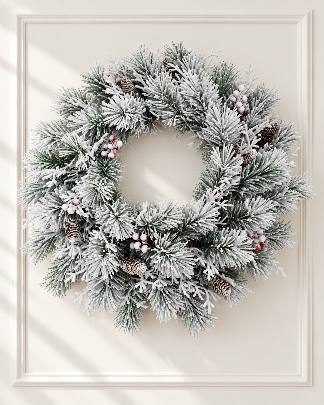 Flocked Decorated Wreath