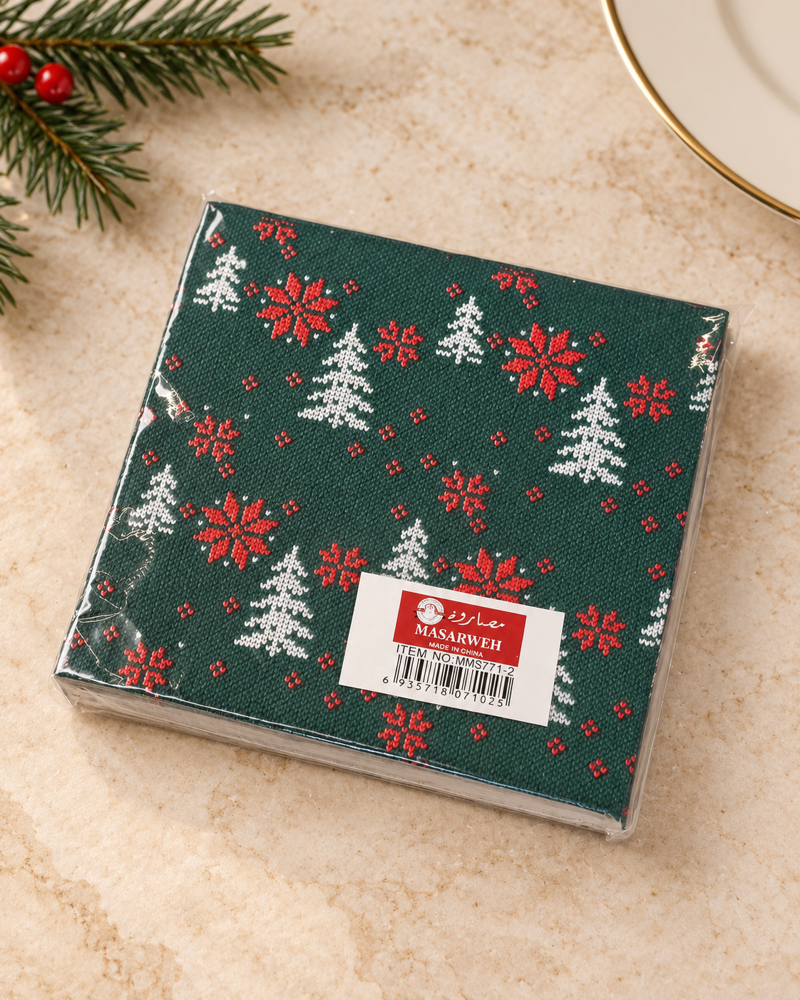Trees Snowflakes Napkin