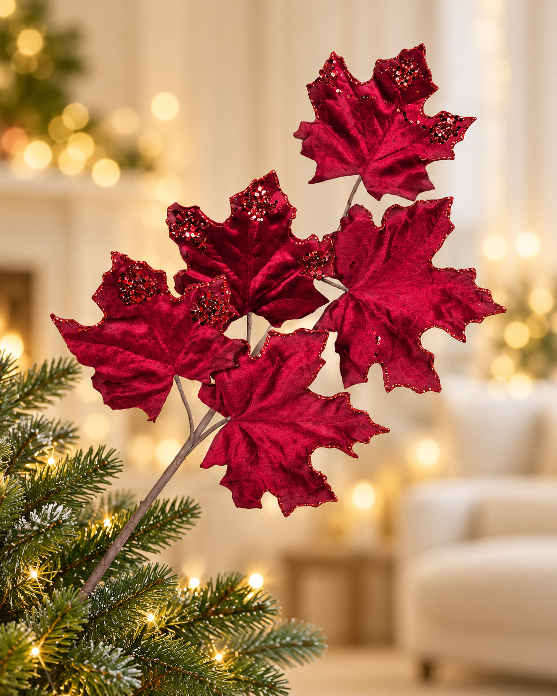 Burgundy Leafs Tree Spray