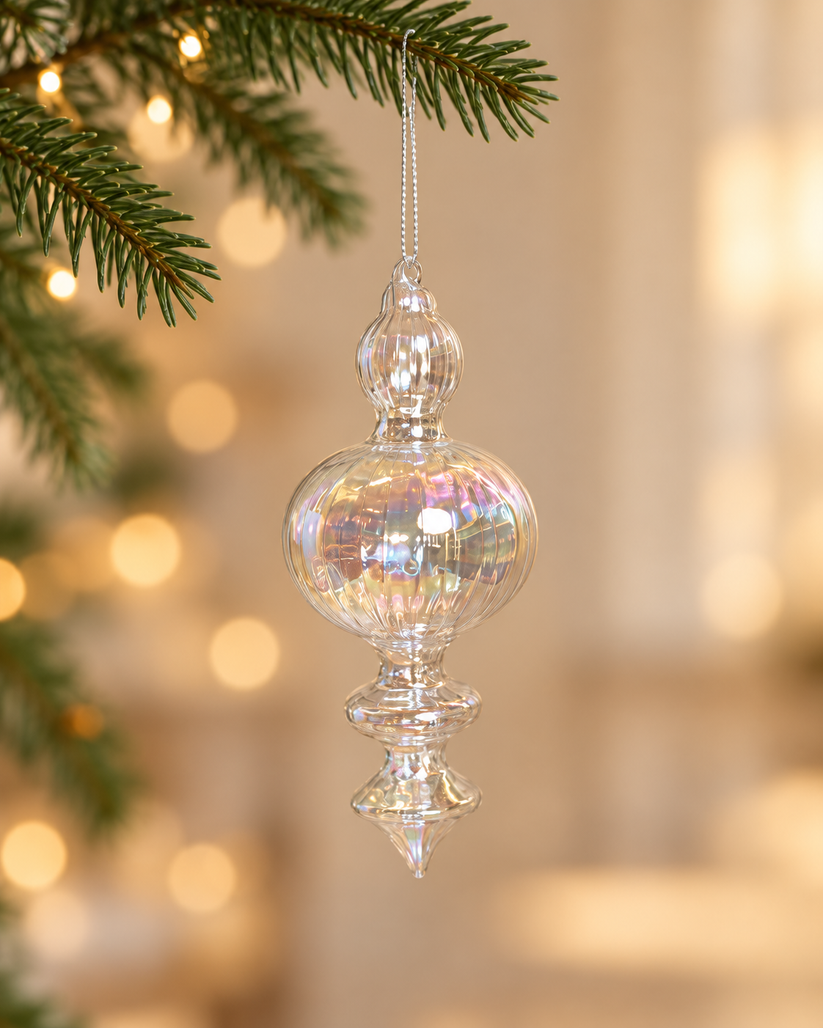 Transparent Iridescent Glass Ornament – Masarweh Store