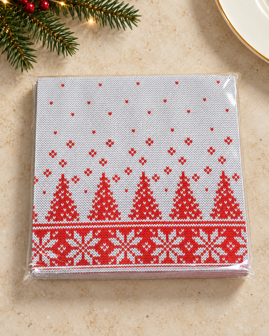 Nordic-style knitted pattern Napkin