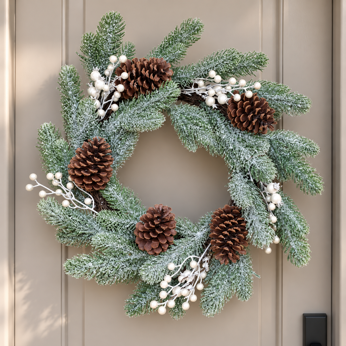 Forsted Spruce With Pines Wreath