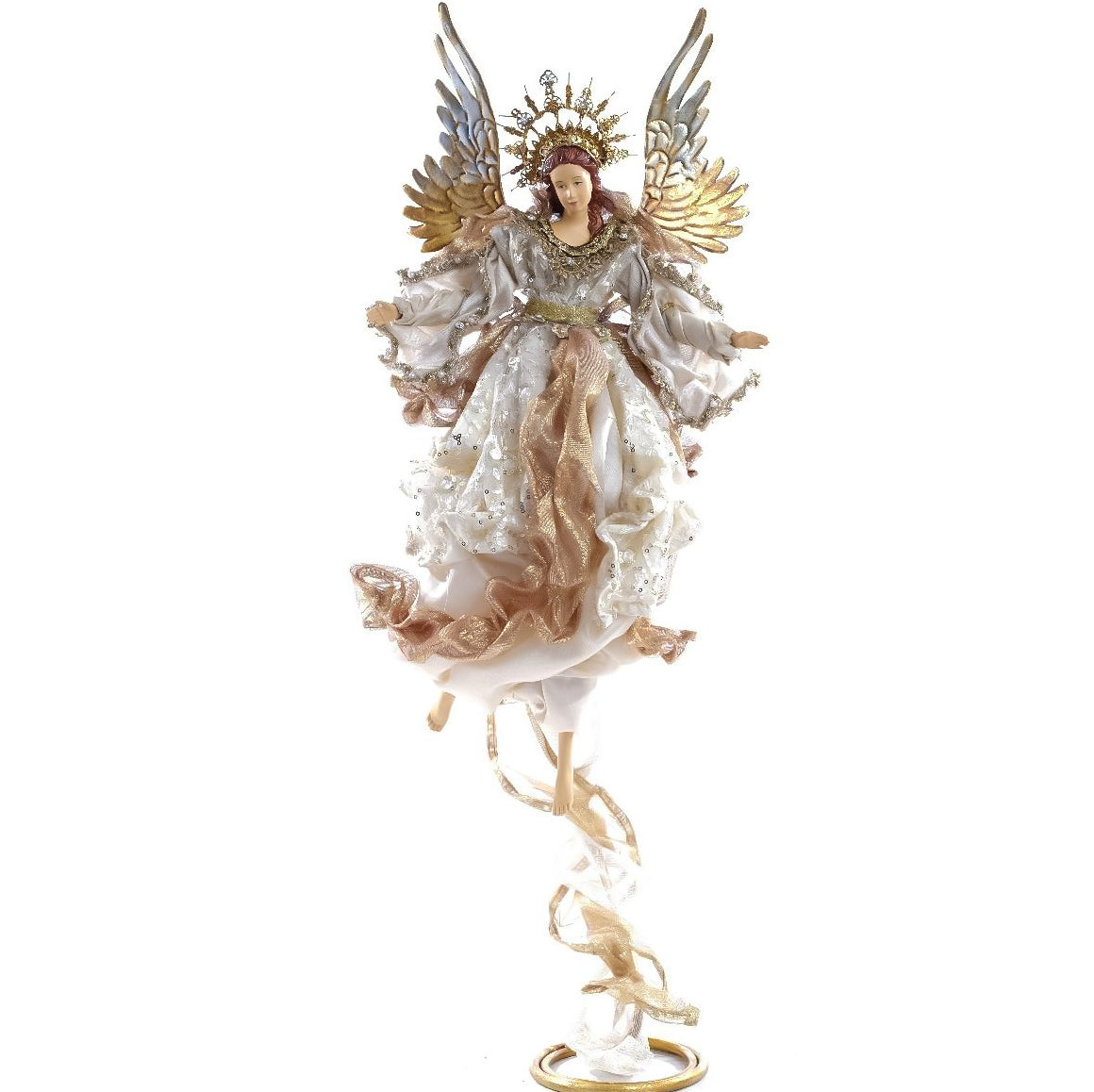 Flying Angel On Metal Stand Handmade Fabrics